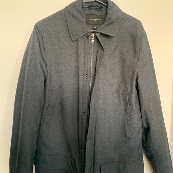 Banana Republic Grey Trench Coat (size S) - Picture 5 of 8